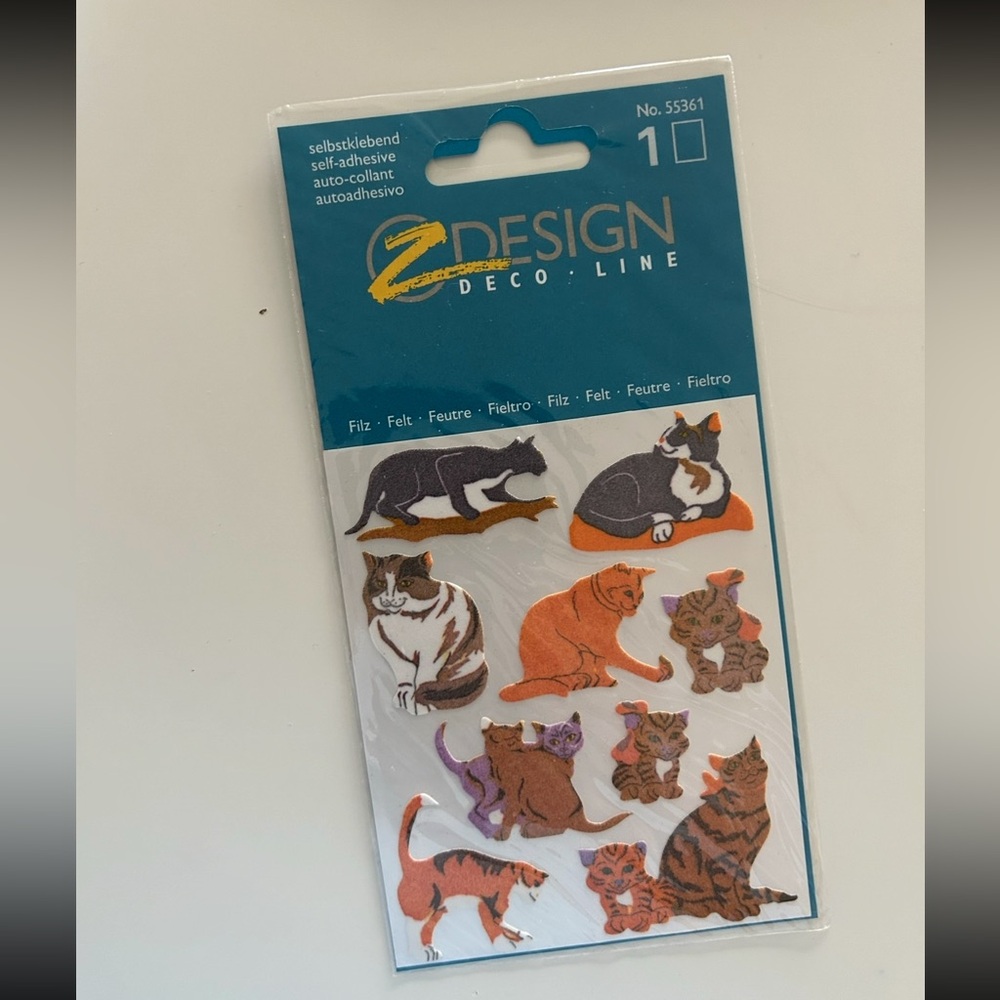 Vintage cat stickers - Z-Design Deco Line Felt Cat Stickers